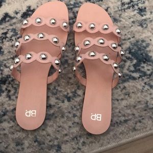 BP pink studded sandals